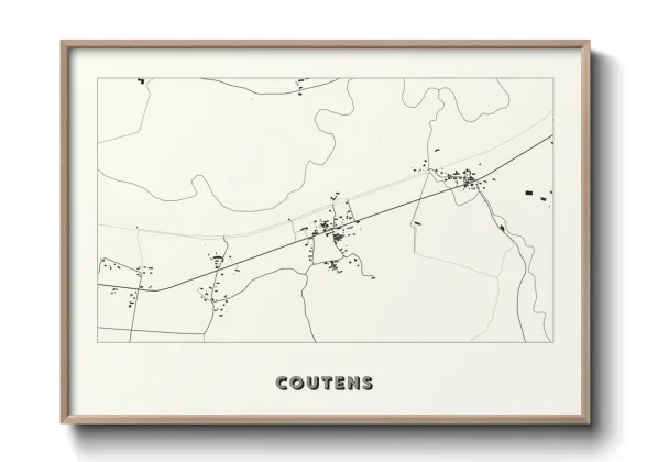 Une affiche de carte sur Coutens