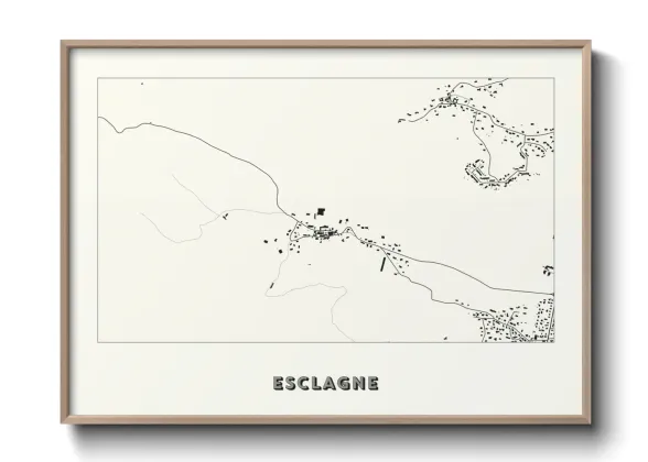 Une affiche de carte sur Esclagne