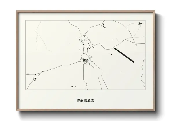 Une affiche de carte sur Fabas
