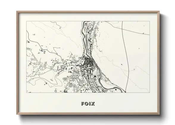 Une affiche de carte sur Foix
