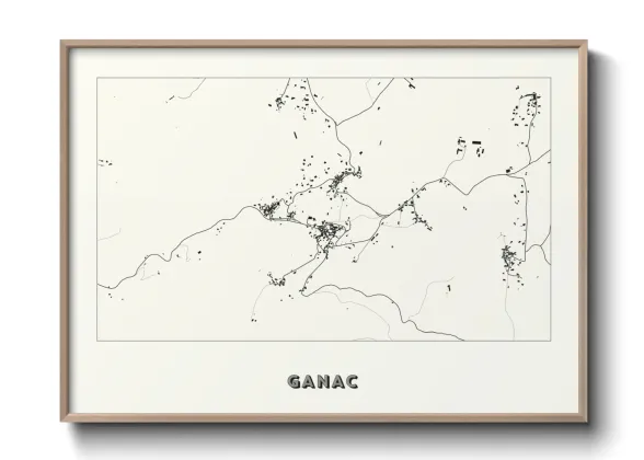 Une affiche de carte sur Ganac