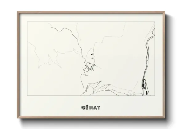 Une affiche de carte sur Génat