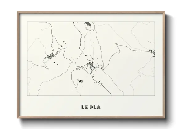 Une affiche de carte sur Le Pla