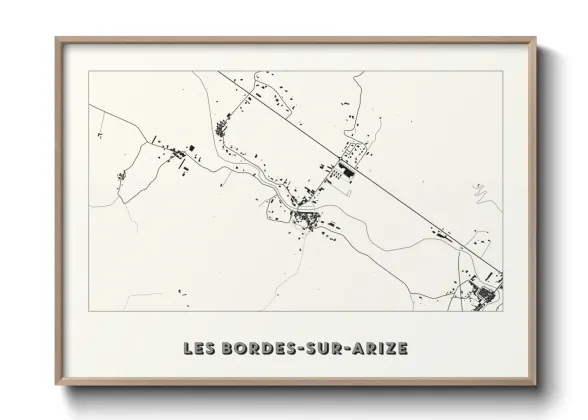 Une affiche de carte sur Les Bordes-sur-Arize