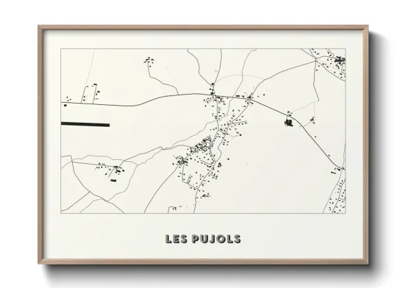 Une affiche de carte sur Les Pujols
