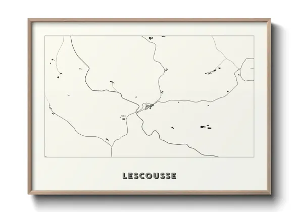 Une affiche de carte sur Lescousse