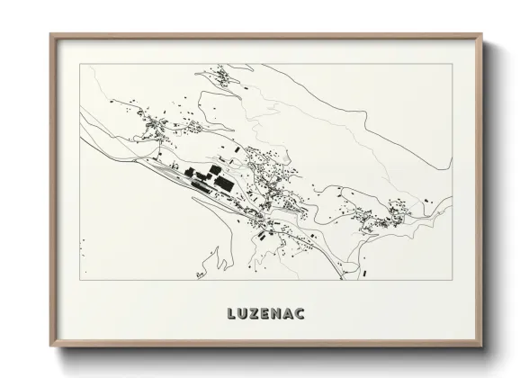 Une affiche de carte sur Luzenac