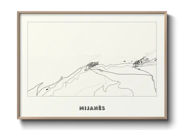 Une affiche de carte sur Mijanès