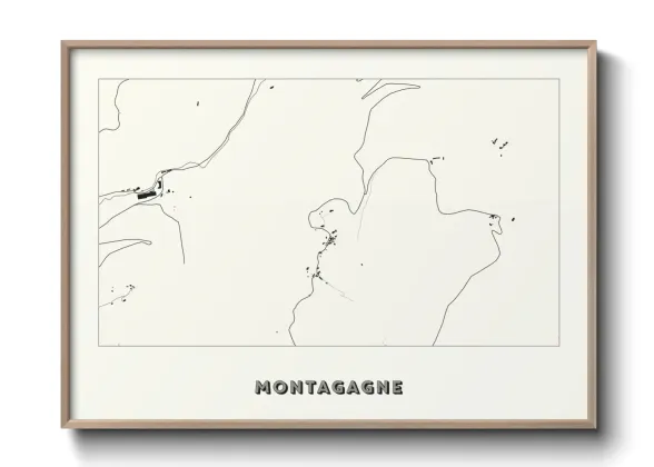 Une affiche de carte sur Montagagne