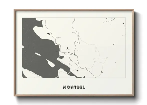 Une affiche de carte sur Montbel