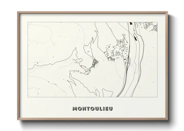Une affiche de carte sur Montoulieu