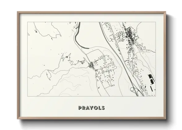 Une affiche de carte sur Prayols