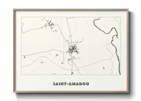 Une affiche de carte sur Saint-Amadou