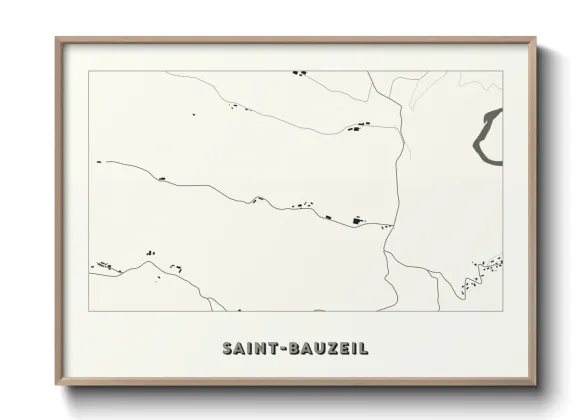 Une affiche de carte sur Saint-Bauzeil