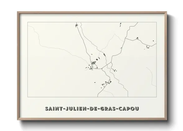 Une affiche de carte sur Saint-Julien-de-Gras-Capou