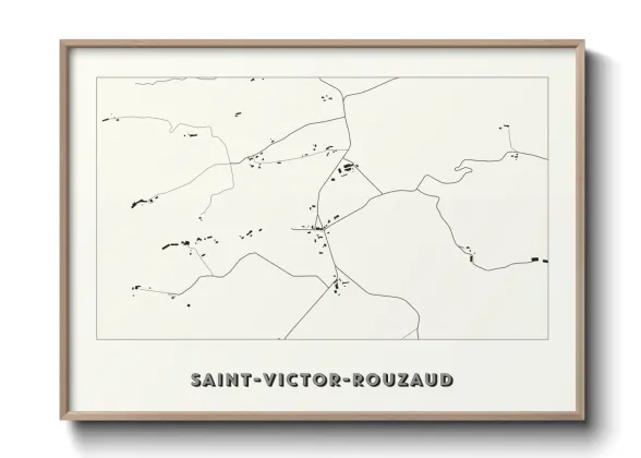 Une affiche de carte sur Saint-Victor-Rouzaud