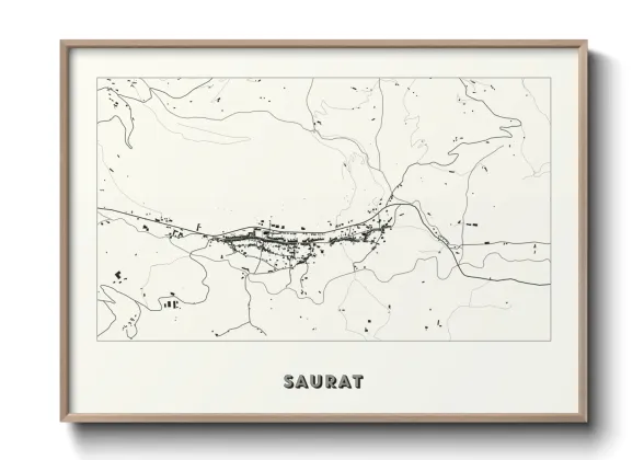 Une affiche de carte sur Saurat