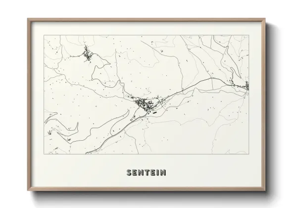 Une affiche de carte sur Sentein