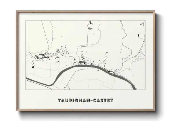 Une affiche de carte sur Taurignan-Castet