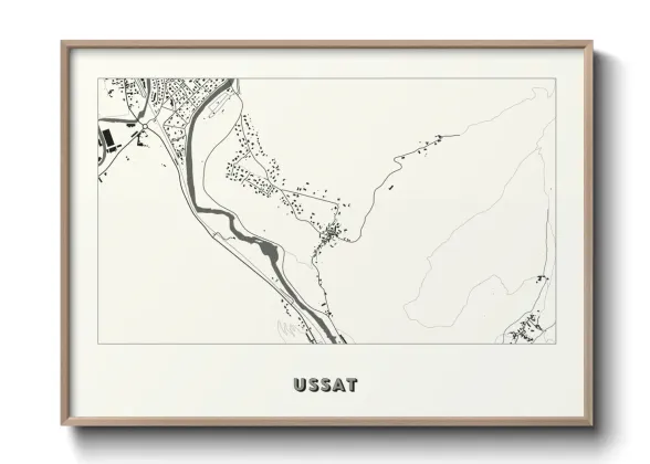 Une affiche de carte sur Ussat
