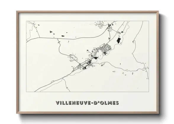 Une affiche de carte sur Villeneuve-d'Olmes