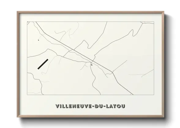Une affiche de carte sur Villeneuve-du-Latou
