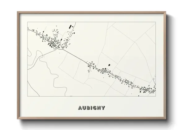 Une affiche de carte sur Aubigny
