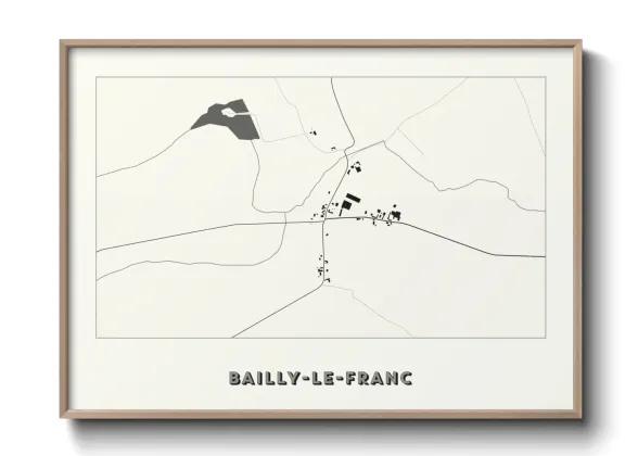 Une affiche de carte sur Bailly-le-Franc