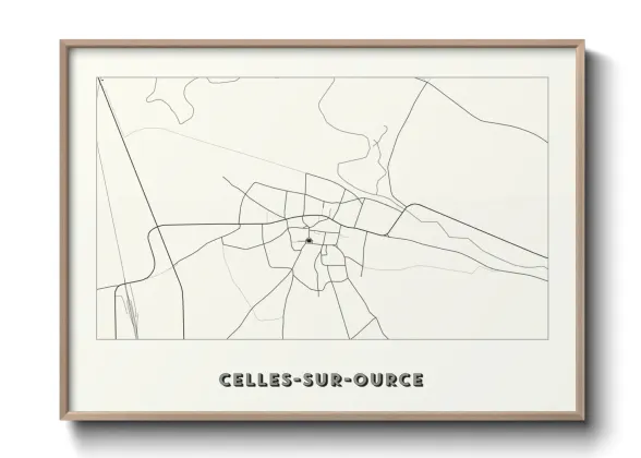 Une affiche de carte sur Celles-sur-Ource