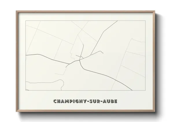 Une affiche de carte sur Champigny-sur-Aube