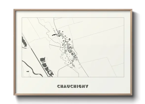 Une affiche de carte sur Chauchigny