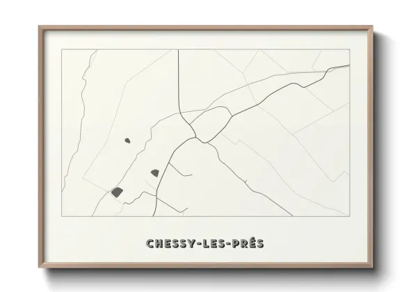 Une affiche de carte sur Chessy-les-Prés