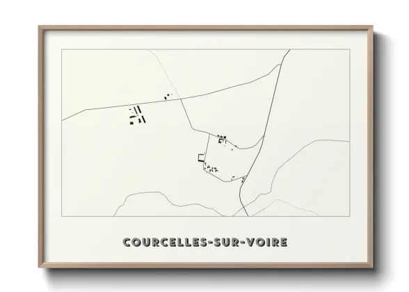 Une affiche de carte sur Courcelles-sur-Voire