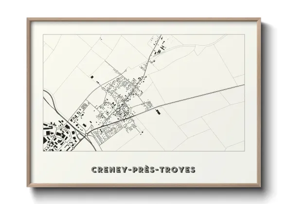 Une affiche de carte sur Creney-près-Troyes