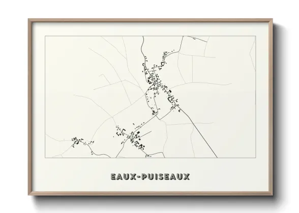 Une affiche de carte sur Eaux-Puiseaux