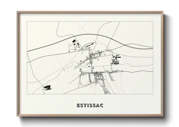 Une affiche de carte sur Estissac