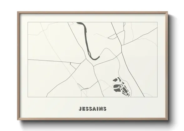 Une affiche de carte sur Jessains