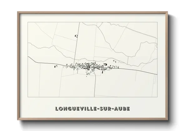 Une affiche de carte sur Longueville-sur-Aube