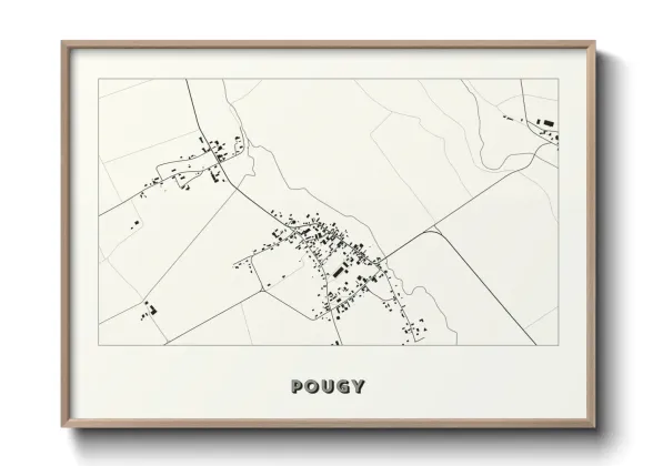 Une affiche de carte sur Pougy