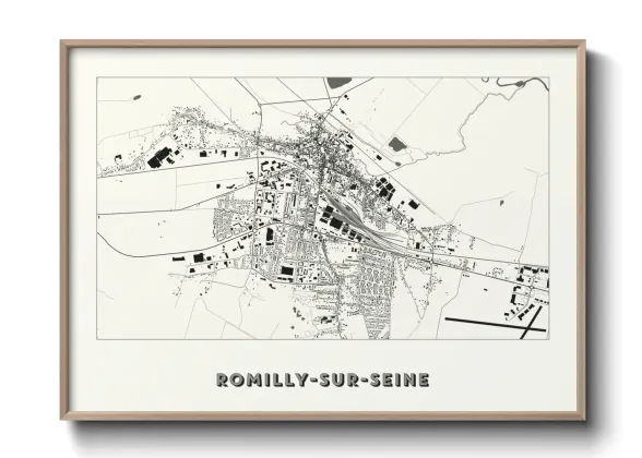 Une affiche de carte sur Romilly-sur-Seine