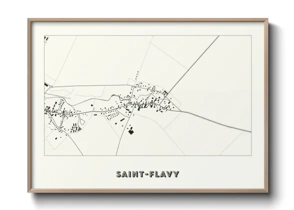 Une affiche de carte sur Saint-Flavy