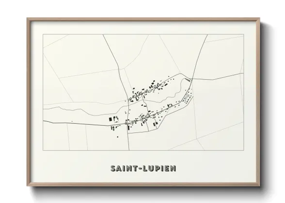 Une affiche de carte sur Saint-Lupien