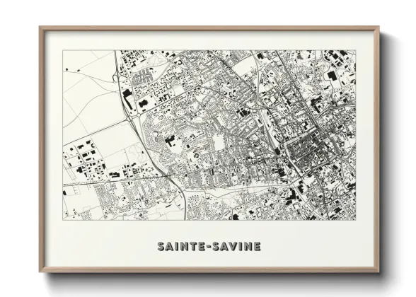 Une affiche de carte sur Sainte-Savine