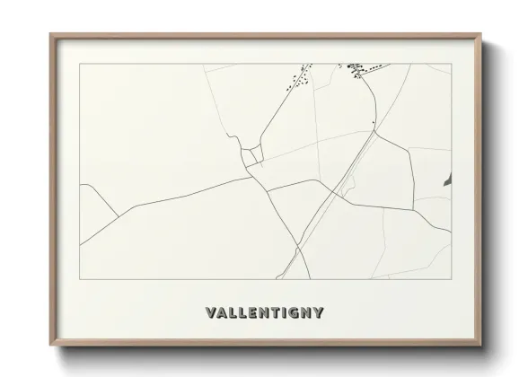 Une affiche de carte sur Vallentigny