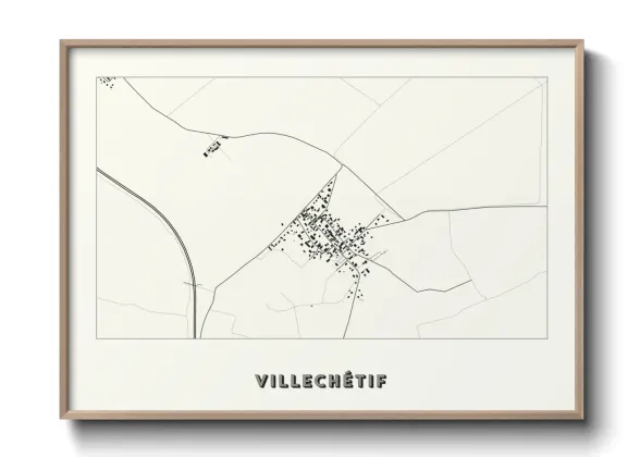 Une affiche de carte sur Villechétif