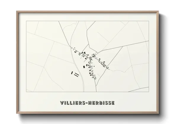 Une affiche de carte sur Villiers-Herbisse