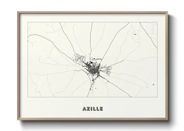 Une affiche de carte sur Azille