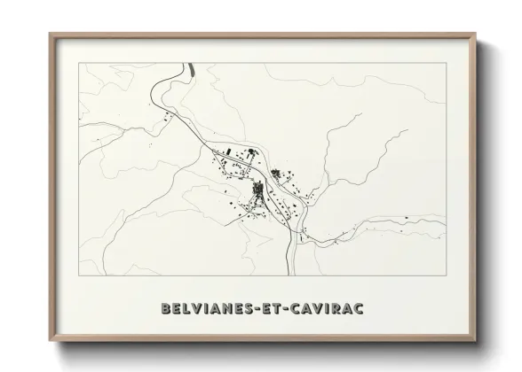 Une affiche de carte sur Belvianes-et-Cavirac