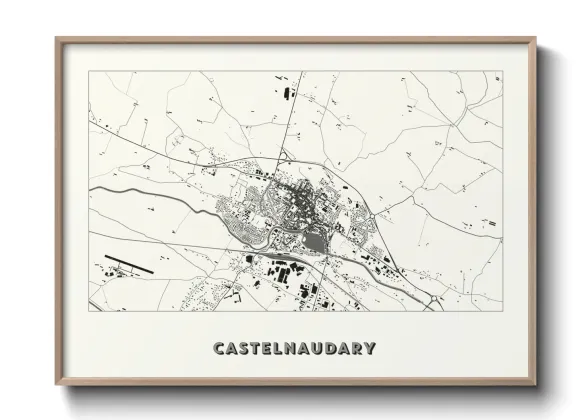 Une affiche de carte sur Castelnaudary