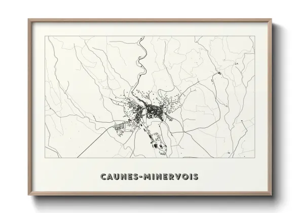 Une affiche de carte sur Caunes-Minervois